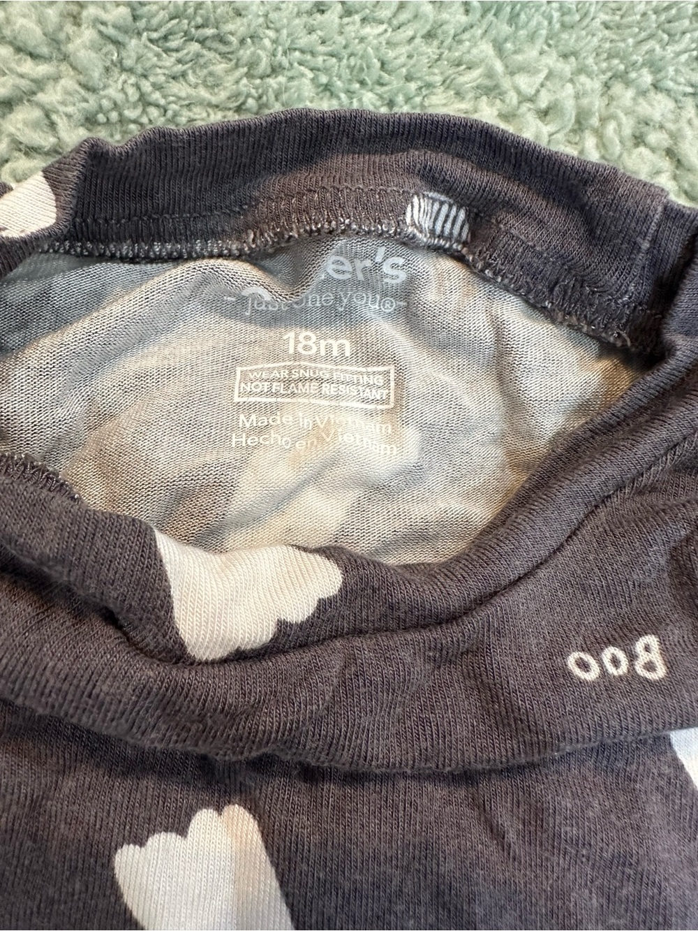 Carter's Black Pajama Set with White Ghosts - Picture 2 of 2